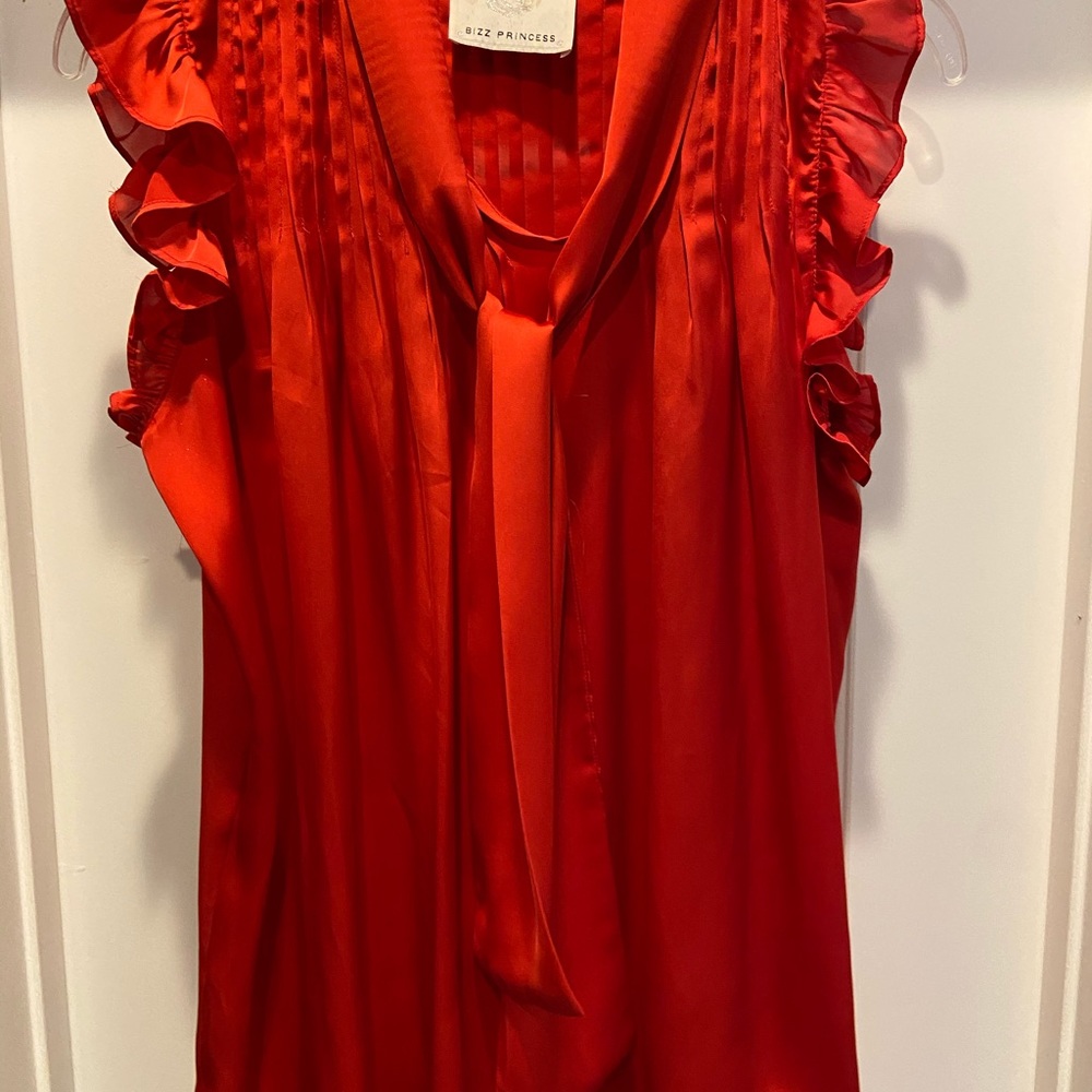 Vibrant red loose fitting blouse